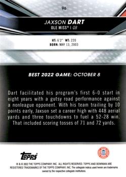 2022-23 Bowman's Best University - Shimmer #96 Jaxson Dart Back
