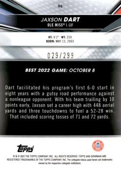 2022-23 Bowman's Best University - Mini Diamond #96 Jaxson Dart Back