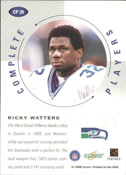2000 Score - Complete Players #CP 39 Ricky Watters Back