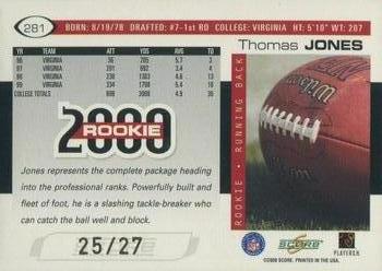2000 Score - Final Score #281 Thomas Jones Back