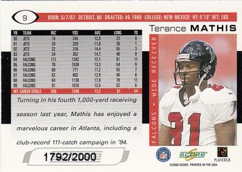 2000 Score - Scorecard #9 Terance Mathis Back