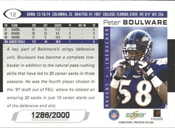 2000 Score - Scorecard #12 Peter Boulware Back