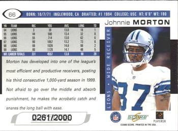 2000 Score - Scorecard #66 Johnnie Morton Back