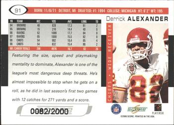 2000 Score - Scorecard #91 Derrick Alexander Back