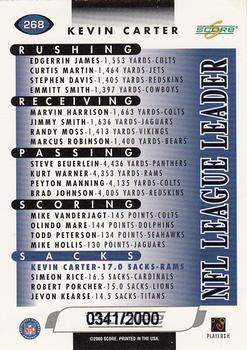 2000 Score - Scorecard #268 Kevin Carter Back
