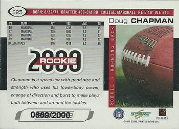 2000 Score - Scorecard #325 Doug Chapman Back