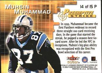 2000 SkyBox - Preemptive Strike #14 P Muhsin Muhammad Back