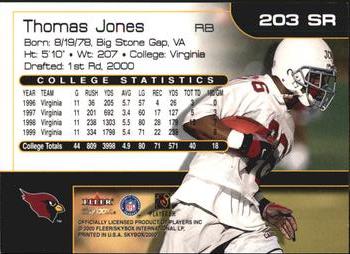 2000 SkyBox - Star Rubies #203 SR Thomas Jones Back