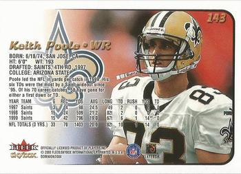 2000 SkyBox Dominion - Extra #143 Keith Poole Back