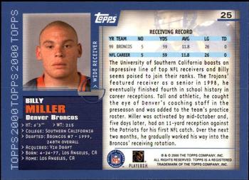 2000 Topps - Topps Collection #25 Billy Miller Back