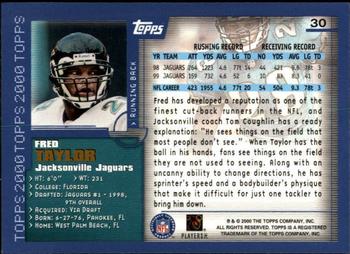 2000 Topps - Topps Collection #30 Fred Taylor Back