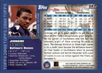 2000 Topps - Topps Collection #247 Jermaine Lewis Back