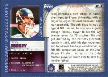 2000 Topps - Topps Collection #353 Sean Morey Back