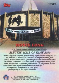 2000 Topps - Hall of Fame Class of 2000 #HOF2 Howie Long Back