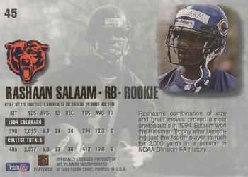 1995 Ultra #45 Rashaan Salaam Back