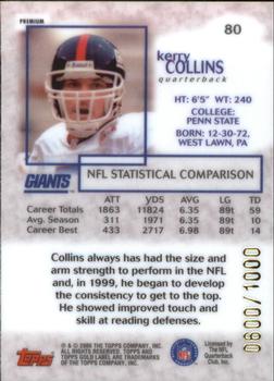 2000 Topps Gold Label - Premium #80 Kerry Collins Back