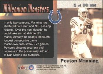 2000 Ultra - Millennium Monsters #5 MM Peyton Manning Back