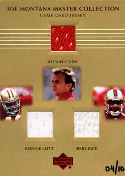 2000 Upper Deck Montana Master Collection - Mystery Inserts #MRL1 Ronnie Lott / Joe Montana / Jerry Rice Front