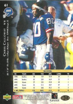 1995 Upper Deck #61 Chris Calloway Back