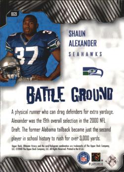 2000 Upper Deck Ultimate Victory - Battle Ground #BG9 Shaun Alexander Back