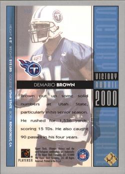 2000 Upper Deck Ultimate Victory - Parallel 100 #110 Demario Brown Back
