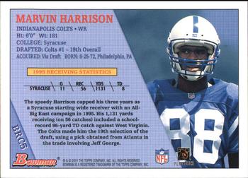 2001 Bowman - 1996 Rookies #BRC5 Marvin Harrison Back