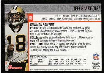 2001 Bowman - Gold #88 Jeff Blake Back
