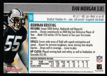 2001 Bowman - Gold #188 Dan Morgan Back