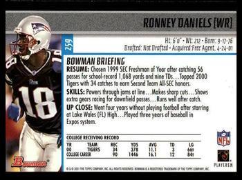 2001 Bowman - Gold #259 Ronney Daniels Back