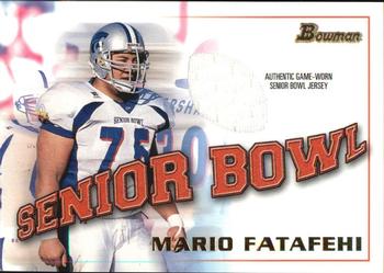 2001 Bowman - Bowl Jerseys #BJ-MF Mario Fatafehi Front