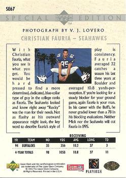 1995 Upper Deck - Special Edition #SE67 Christian Fauria Back