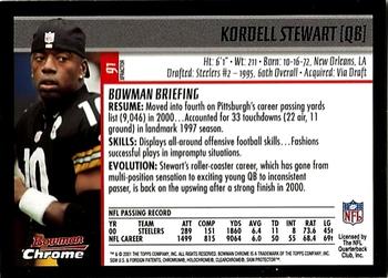 2001 Bowman Chrome - Xfractors #91 Kordell Stewart Back