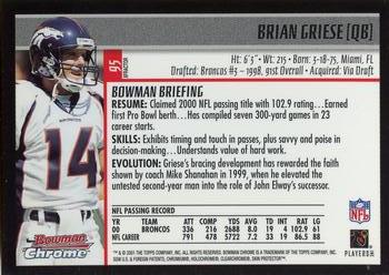 2001 Bowman Chrome - Xfractors #95 Brian Griese Back