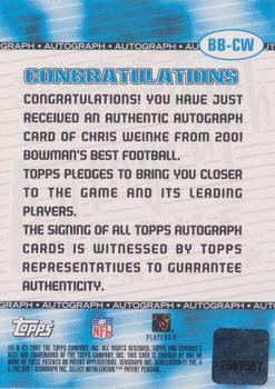 2001 Bowman's Best - Autographs #BB-CW Chris Weinke Back
