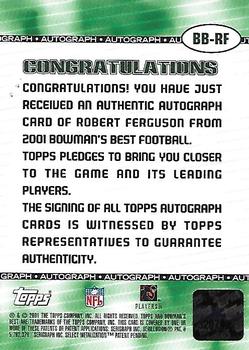 2001 Bowman's Best - Autographs #BB-RF Robert Ferguson Back