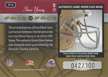 2001 Donruss Elite - Face To Face #FF-8 Steve Young Back