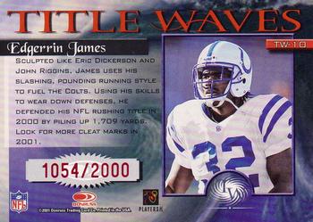 2001 Donruss Elite - Title Waves #TW-10 Edgerrin James Back