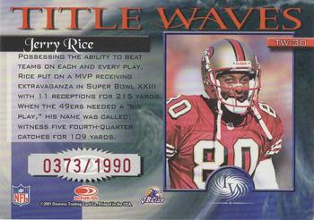 2001 Donruss Elite - Title Waves #TW-30 Jerry Rice Back