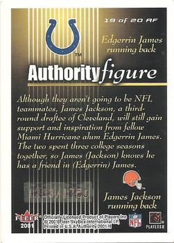 2001 Fleer Authority - Authority Figure #19 AF James Jackson / Edgerrin James Back