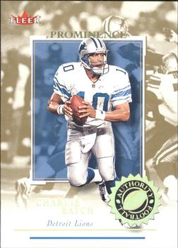 2001 Fleer Authority - Prominence SN75 #99 Charlie Batch Front