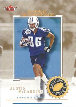 2001 Fleer Authority - Prominence SN75 #129 Justin McCareins Front