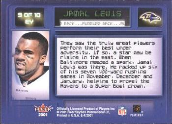2001 Fleer E-X - E-Xtra Yards #9 EY Jamal Lewis Back