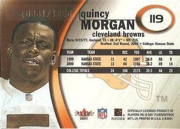 2001 Fleer E-X - Rookie Autographs #119 Quincy Morgan Back