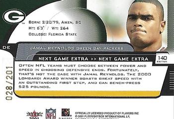 2001 Fleer Game Time - Extra #140 Jamal Reynolds Back