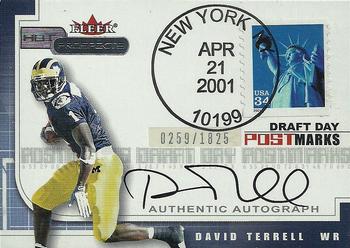 2001 Fleer Hot Prospects - Draft Day Postmarks Autographs #NNO David Terrell Front