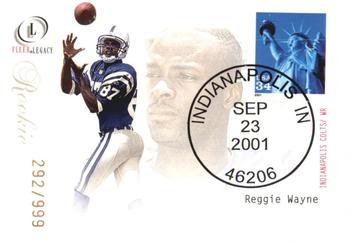 2001 Fleer Legacy - Rookie Postmarks #112 Reggie Wayne Front