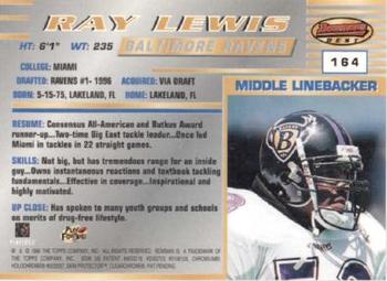 1996 Bowman's Best #164 Ray Lewis Back