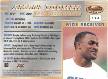 1996 Bowman's Best #174 Amani Toomer Back