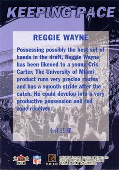 2001 Fleer Tradition - Keeping Pace #9 KP Reggie Wayne Back