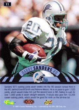 1996 Classic NFL Experience #11 Barry Sanders Back